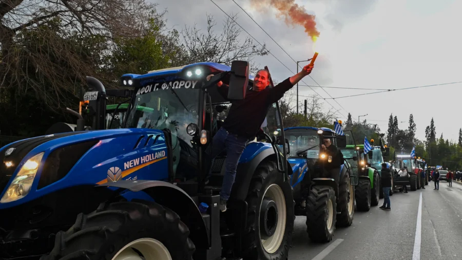 Greek Farmers Hold Protest Rally in Athens With Tractors