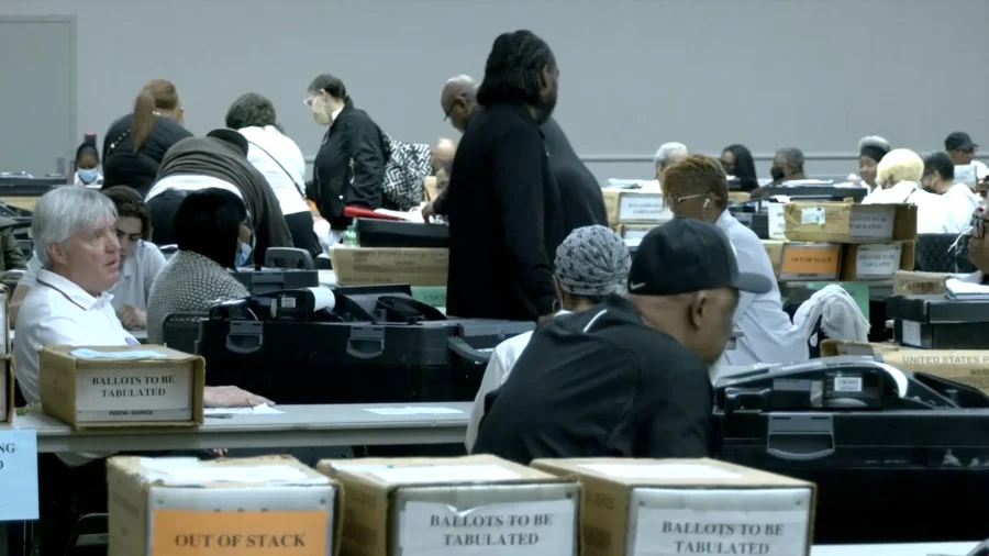 Vote Counting Begins in Detroit’s Huntington Place Convention Center