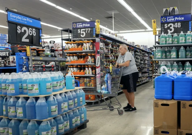 A customer shops at a Walmart Supercenter in Hallandale Beach, Fla., on Feb. 20, 2024. (Joe Raedle/Getty Images)