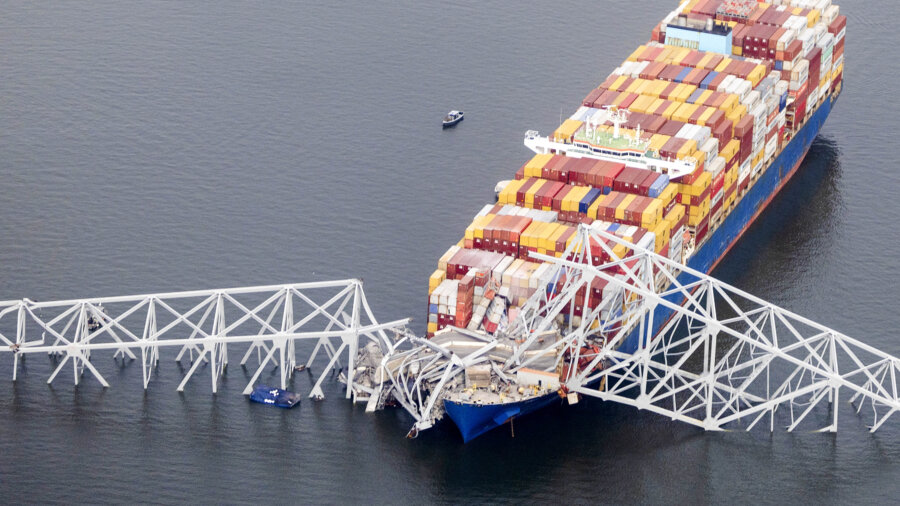 View of Wreck of Baltimore Bridge (March 28)