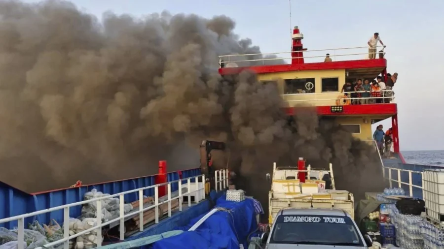 People Jump Into Sea to Escape Raging Ferry Fire in Gulf of Thailand