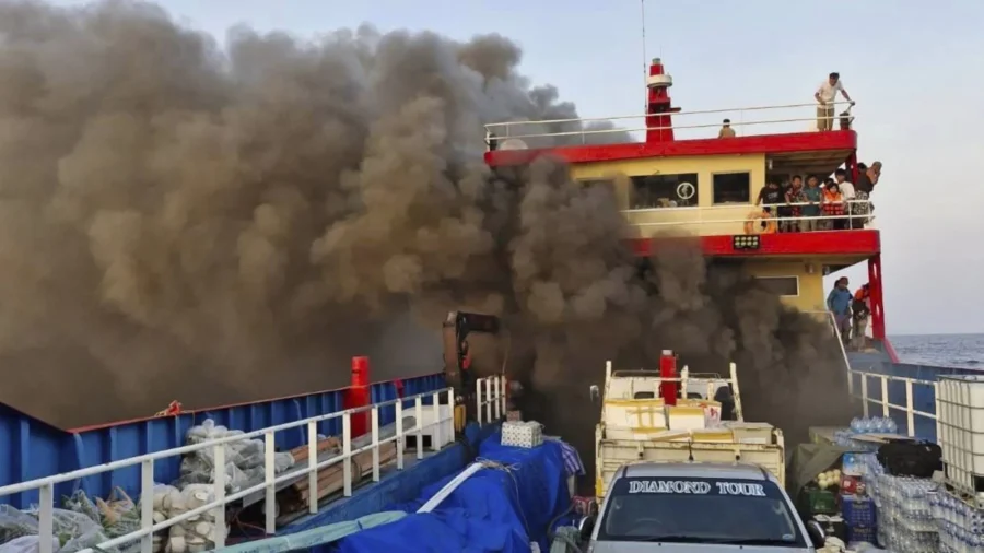 People Jump Into Sea To Escape Raging Ferry Fire In Gulf Of Thailand Ntd