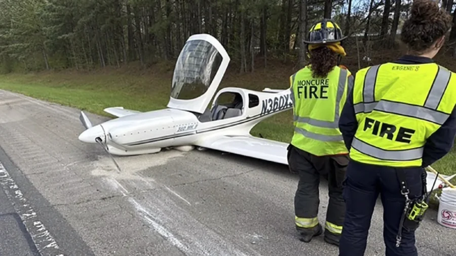 Small Plane Clips 2 Vehicles as It Lands on North Carolina Highway, but No Injuries Are Reported
