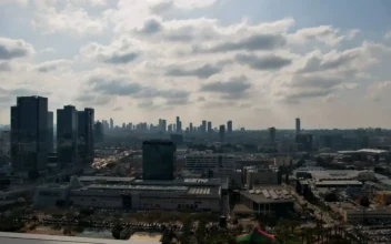 View of Tel Aviv Skyline After Israel Said a Salvo of Iranian Pilotless Aircraft Had Been Launched at It