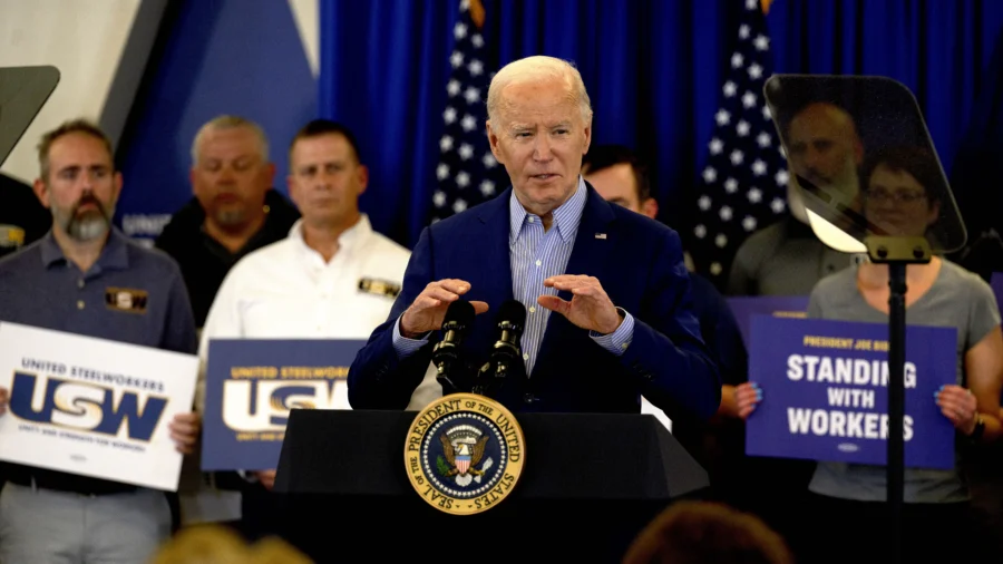 Biden Urges Tripling Tariffs on Chinese Steel, Aluminum in Swing State Pennsylvania