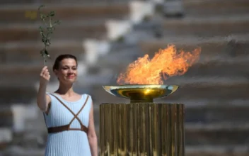 The Olympic Flame Arrives at the Acropolis