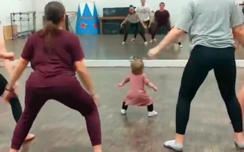 Toddler Leads Dance Lesson, With Grown-Ups Following Her Moves!