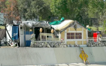 Homeless Man Builds Makeshift Home Along Los Angeles Freeway