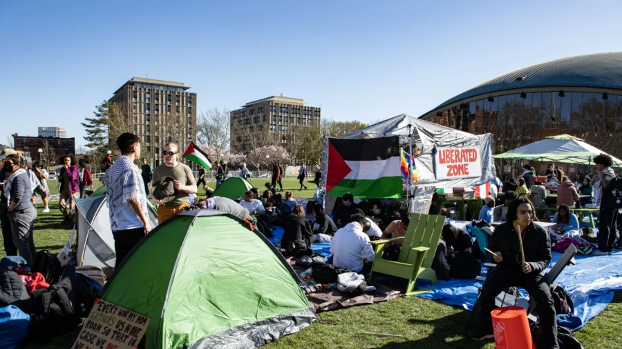 Harvard Students Prop Up Tents to Protest Israel-Hamas War