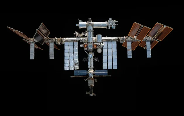 The International Space Station pictured from the SpaceX Crew Dragon Endeavour during a fly around of the orbiting lab plays an important role in Neal Stephenson's scifi novel. (Public Domain)