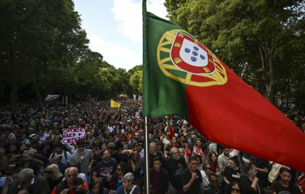 People March in Lisbon to Mark 50th Anniversary of Carnation Revolution