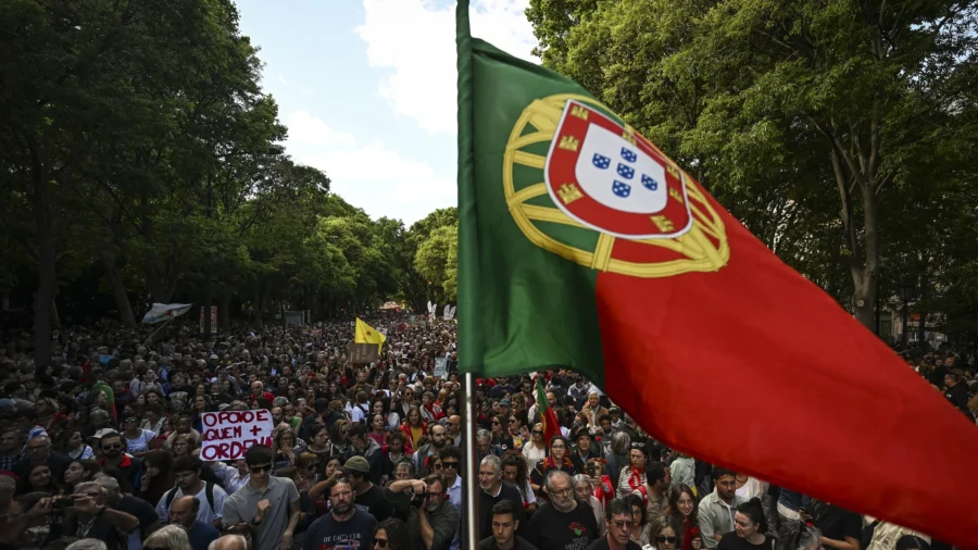 People March in Lisbon to Mark 50th Anniversary of Carnation Revolution