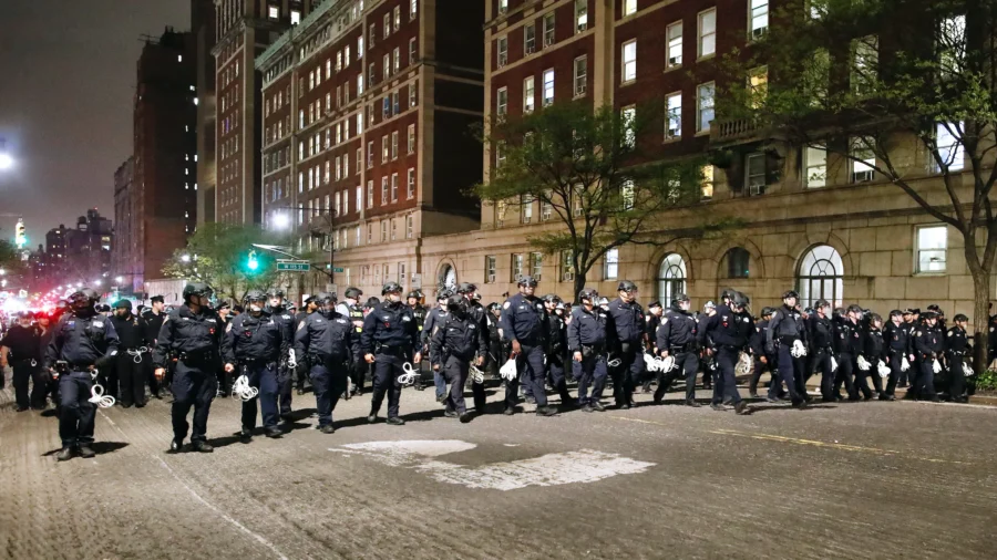 News Conference at Columbia University After Police Clear Encampment