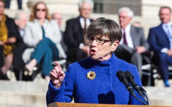 Kansas Gov. Laura Kelly gives her inaugural address for her second four-year term on the south steps of the Statehouse in Topeka, Kan., on Jan. 9, 2023. (John Hanna/AP Photo)
