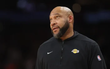 Head coach Darvin Ham of the Los Angeles Lakers looks on during the first half of the NBA game at Footprint Center in Phoenix, Ariz., on Feb. 25, 2024. (Christian Petersen/Getty Images)