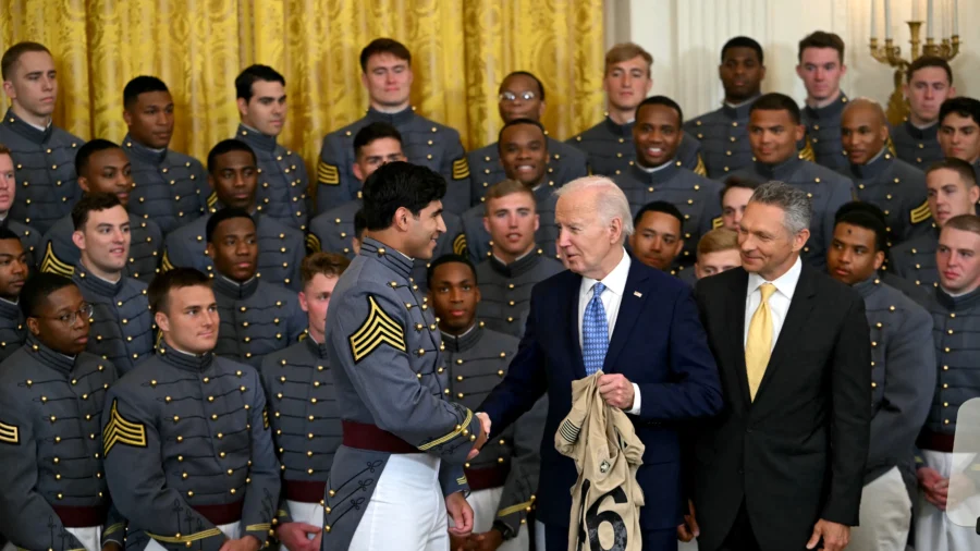 Biden Presents Trophy to Army Black Knights at White House