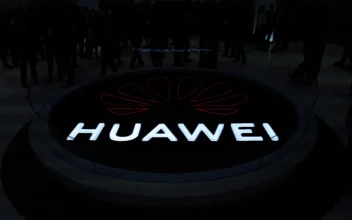A Huawei logo on the first day of the Mobile World Congress (MWC), the telecom industry's biggest annual gathering, in Barcelona on Feb. 26, 2024. (Pau Barrena/AFP via Getty Images)
