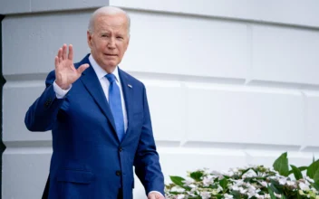 President Joe Biden waves as he walks to Marine One on the South Lawn of the White House in Washington on May 8, 2024. (Andrew Harnik/Getty Images)