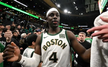 Jrue Holiday #4 of the Boston Celtics walks off of the court after the game against the Indiana Pacers at the TD Garden in Boston, Mass., on Jan. 30, 2024. (Brian Fluharty/Getty Images)
