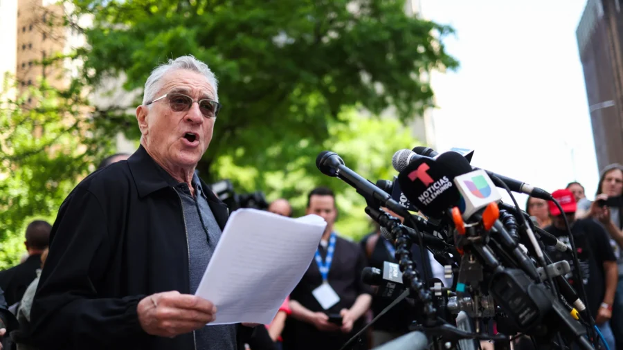 Robert De Niro, Jan. 6 Police Officers Rally for Biden Outside Trump Trial in Manhattan