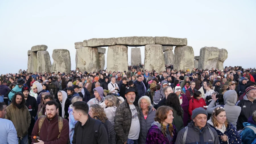 Sunset as Summer Solstice Is Marked at Stonehenge