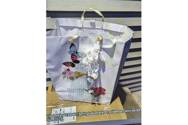 Cash from a bag that was left at the home of a juror in a massive fraud case, outside Minneapolis, Minn., on June 2, 2024. (U.S. Attorney's Office for Minnesota via AP)