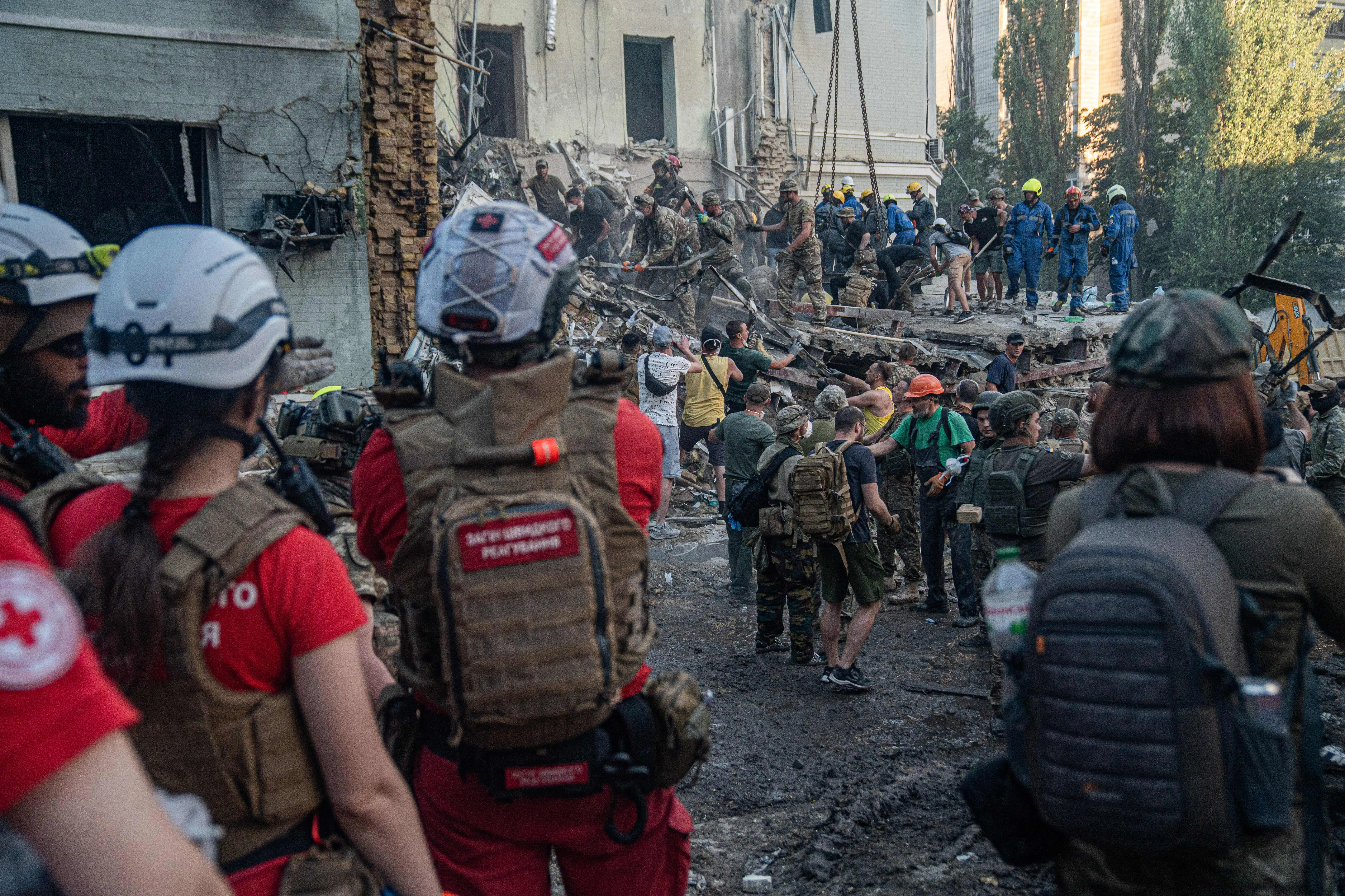 Russia and Ukraine Blame Each Other for Strike on Kyiv Children’s Hospital