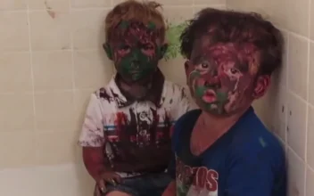Adorable Kids Caught After Painting Themselves
