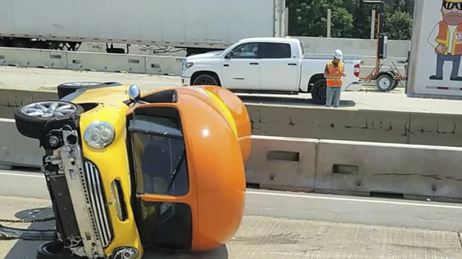 Oscar Mayer Wienermobile Flips Onto Its Side After Crash Along Suburban Chicago Highway