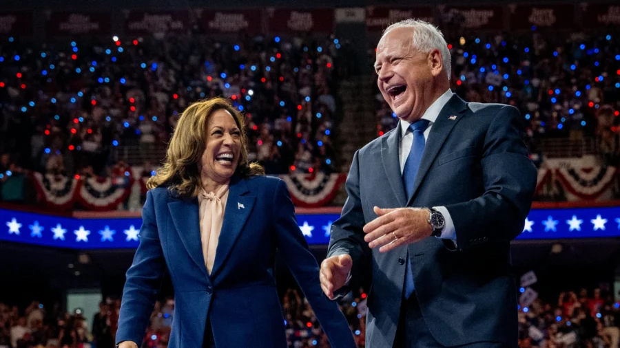 Harris and Running Mate Tim Walz Campaign in Detroit