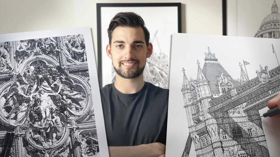 Architectural Artist Draws With Incredible Detail