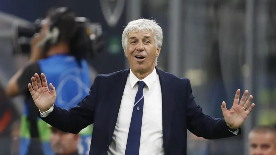 Atalanta Soccer Coach Gian Piero Gasperini Briefs Media Ahead of the UEFA Super Cup