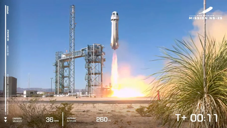 Blue Origin New Shepard Launches Its Eighth Human Flight
