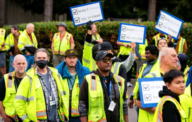 Boeing Union Workers Picket After Vote to Strike