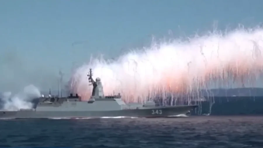 Russian, Chinese Navies Conduct Firing Exercises