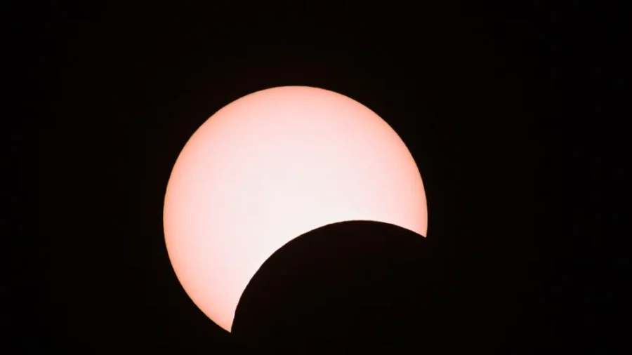 Harvest Supermoon Partial Eclipse Over Buenos Aires in Argentina and Caracas in Venezuela