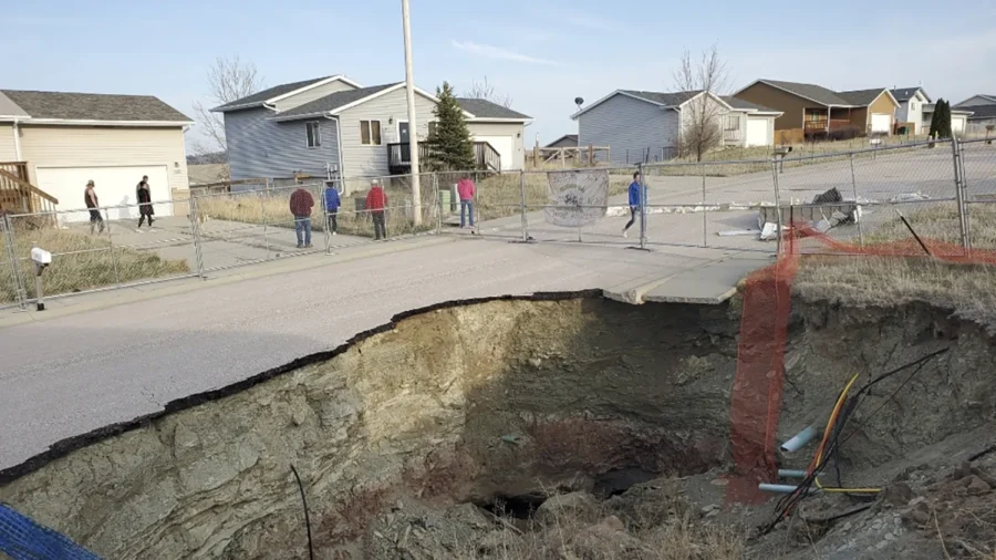 Giant Sinkholes in South Dakota Neighborhood Make Families Fear for Their Safety