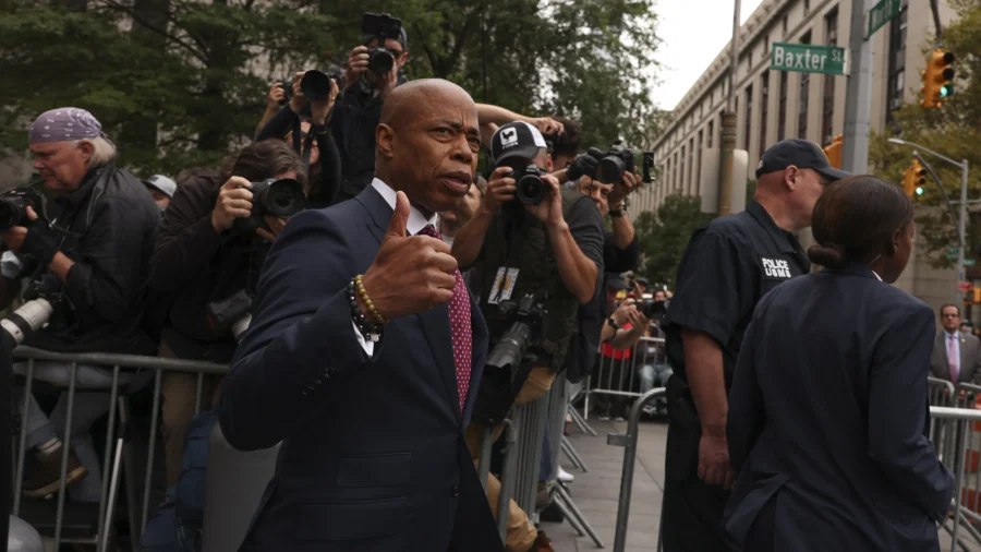 New York Mayor Adams Leaves After the Arraignment Hearing