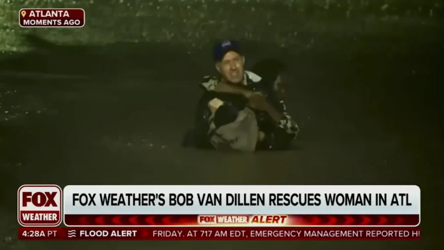 A TV Reporter Was Doing a Live Hurricane Report When He Rescued a Woman From a Submerged Car