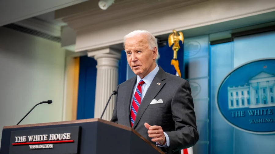 Biden Praises Jobs Report in First Appearance at White House Briefing Room