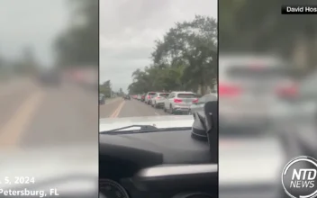 Cars Line Up for Sandbags in St. Petersburg, Florida, as Hurricane Milton Looms