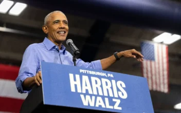 Obama and Clinton Campaigning for Harris