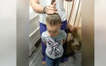 Dad Helps Daughter Create Hair Bun