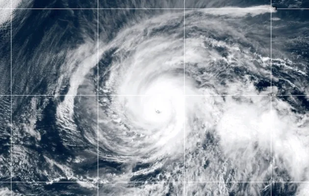 A satellite image shows Hurricane Kristy on Oct. 24, 2024. (NOAA via AP)