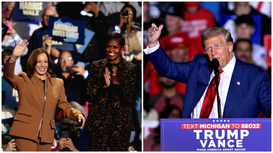 Michelle Obama, Harris, and Trump Campaign in Michigan