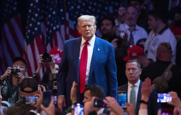 Former President Donald Trump after a campaign rally at Madison Square Garden in New York City on Oct. 27, 2024. (Samira Bouaou/The Epoch Times)