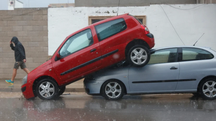Cleanup and Rescue Operations in Progress Near Valencia, Spain