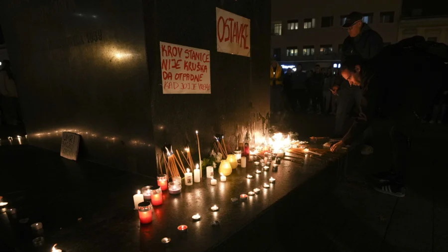 Serbs Light Candles to Honor Victims of Fatal Railway Roof Collapse