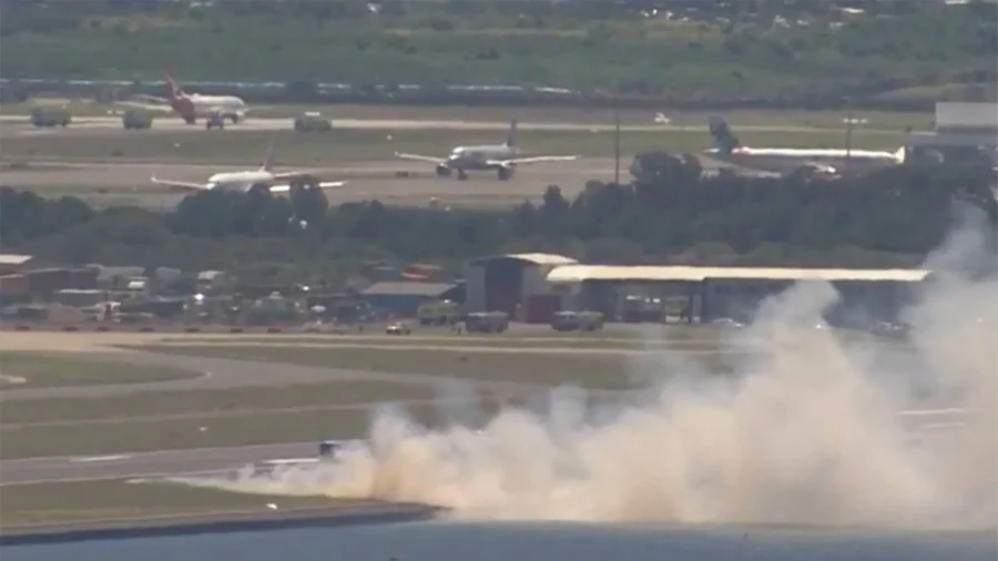 Runway Fire Breaks Out at Sydney Airport After Emergency Landing