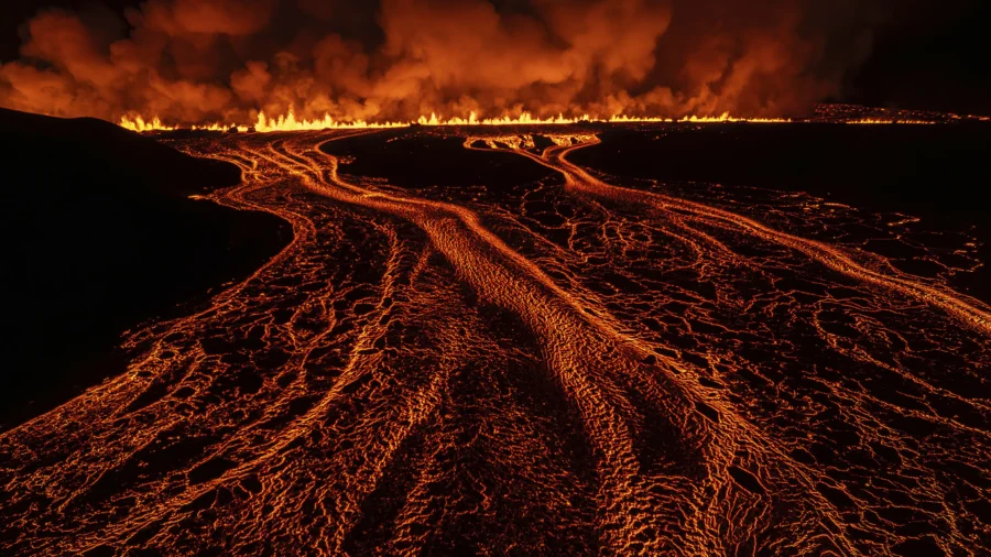 Volcano on Iceland’s Reykjanes Peninsula Erupts for 7th Time in Year